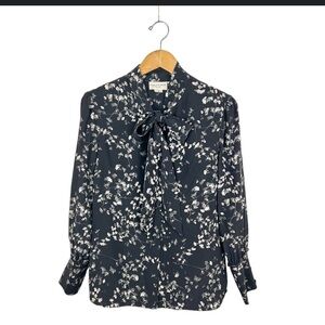 Charlotte Brody 100% Silk Neck Tie Blouse